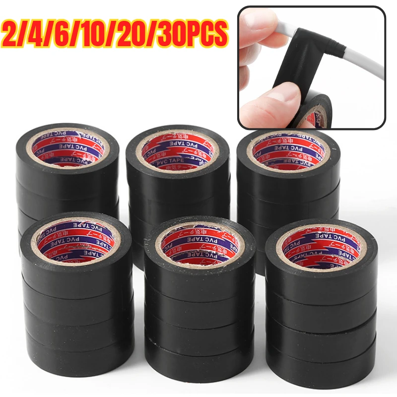 Electrical Insulating PVC Tapes Temperature Resistant Heat Black Insulating Tape Self Adhesive Electric Wire Protection Tapes
