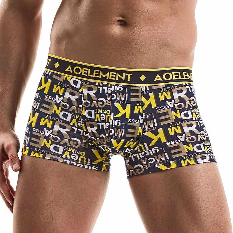 

Men's underwear sexy printed, personalized, breathable, boxer shorts, trendy mid-waist, young men's shorts