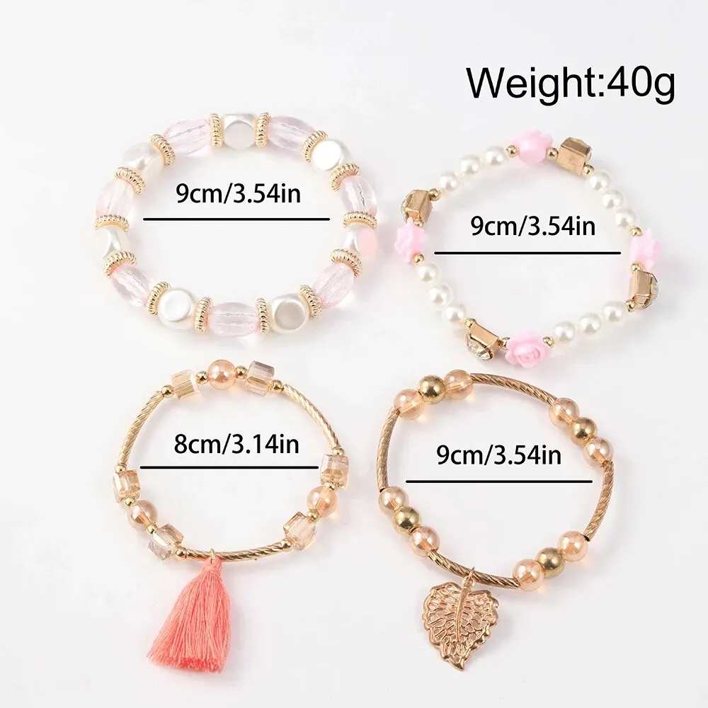 5pcs Women\'s Watch Set Casual Fashion Pink Quartz Watch Fashion Bracelet Watch Set