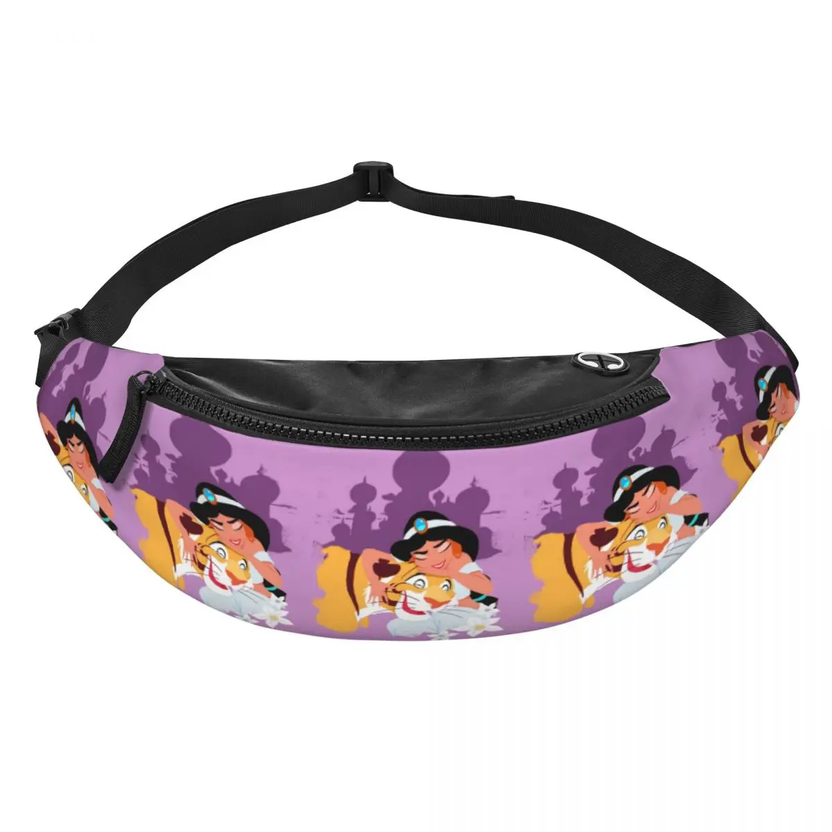 

Custom Cute Cartoon A-Aladdin Fanny Pack Women Men Crossbody Waist Bag for Camping Biking Phone Money Pouch