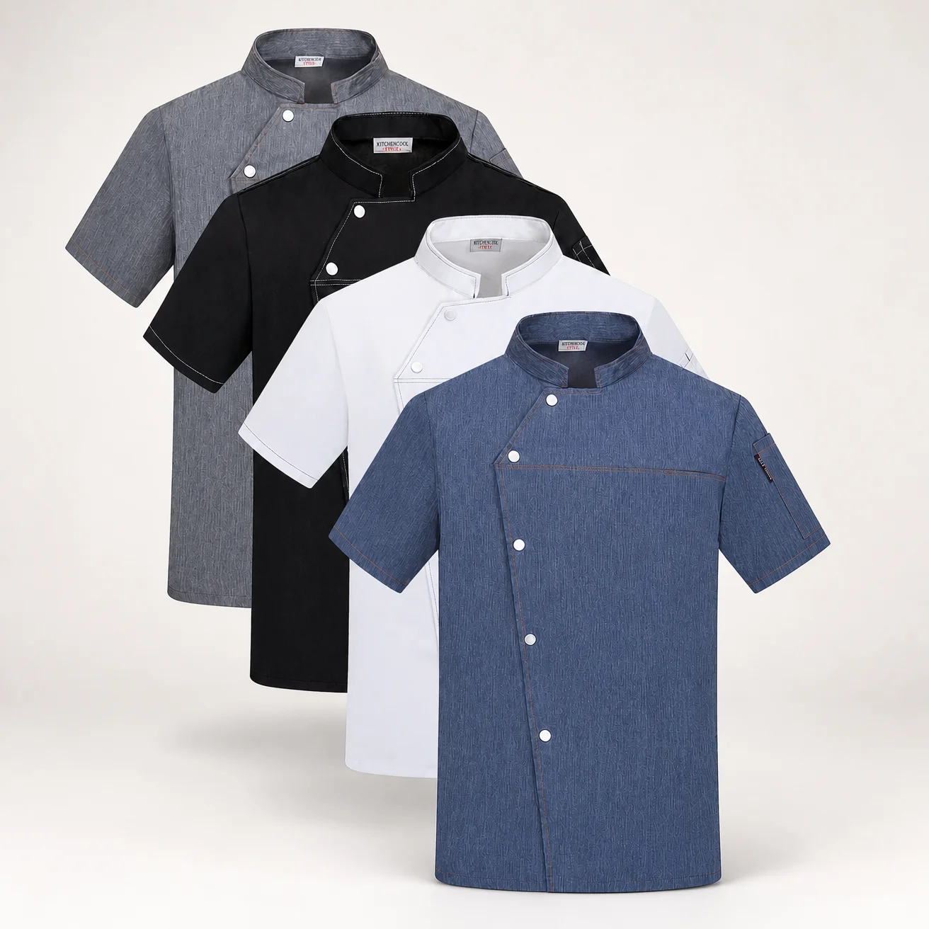Chef Short Sleeve Coat Restaurant Kitchen Cook Work Uniform Summer Chef Jacket Waiter Waitress Sushi Workwear Tops Plus Size 6XL