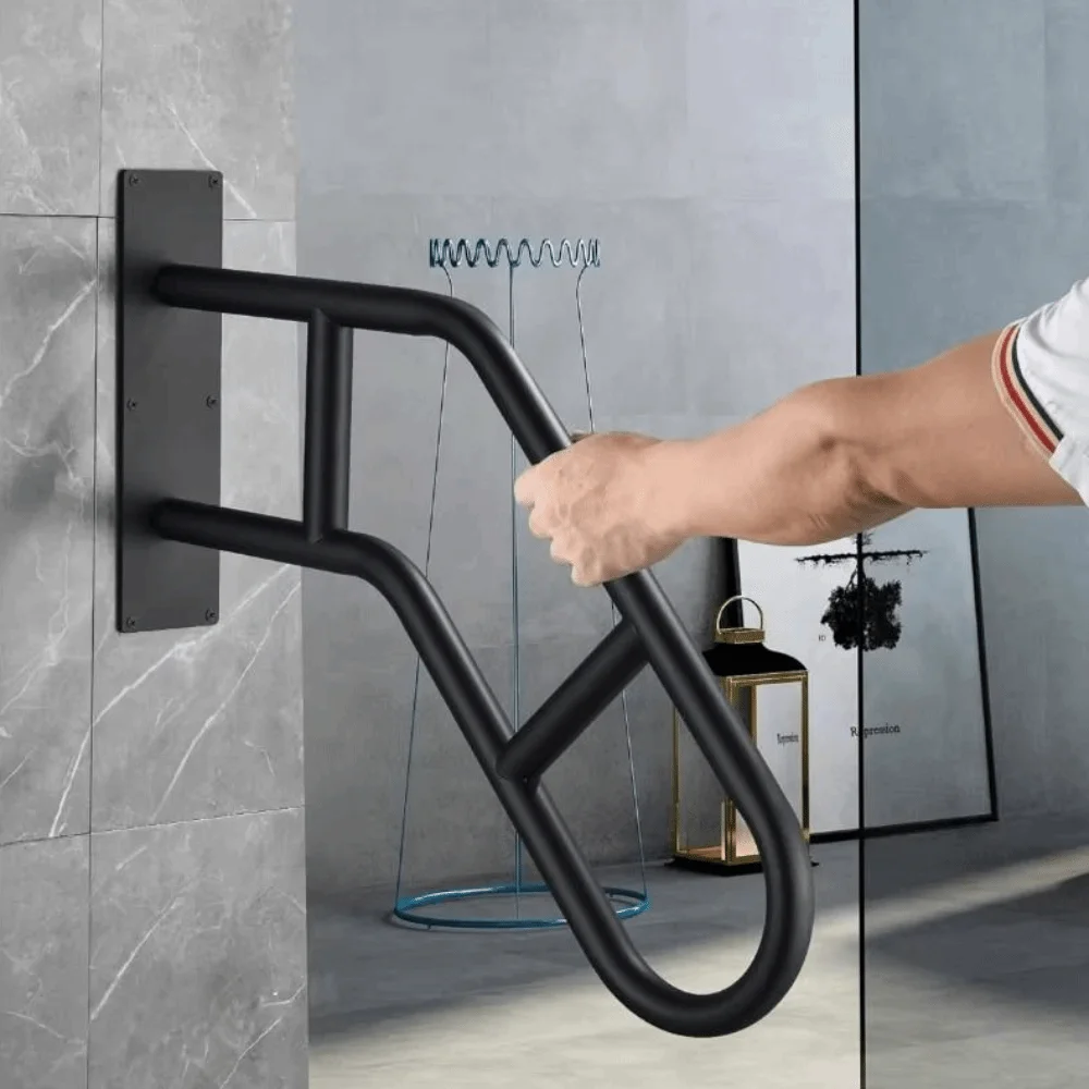 

Modern Style Iron Handrail Safety U-Shaped Design Stair Support Non-Slip Surface Durable Grab Bars Children Safety