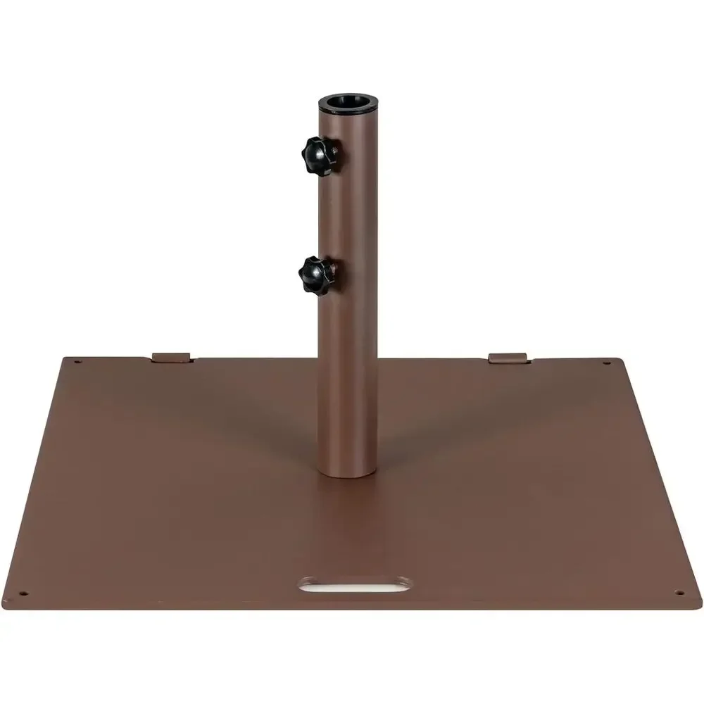 24 Outdoor Square Patio Umbrella Base, 50 lbs Capacity, with Adapters, Wheels, and Handle