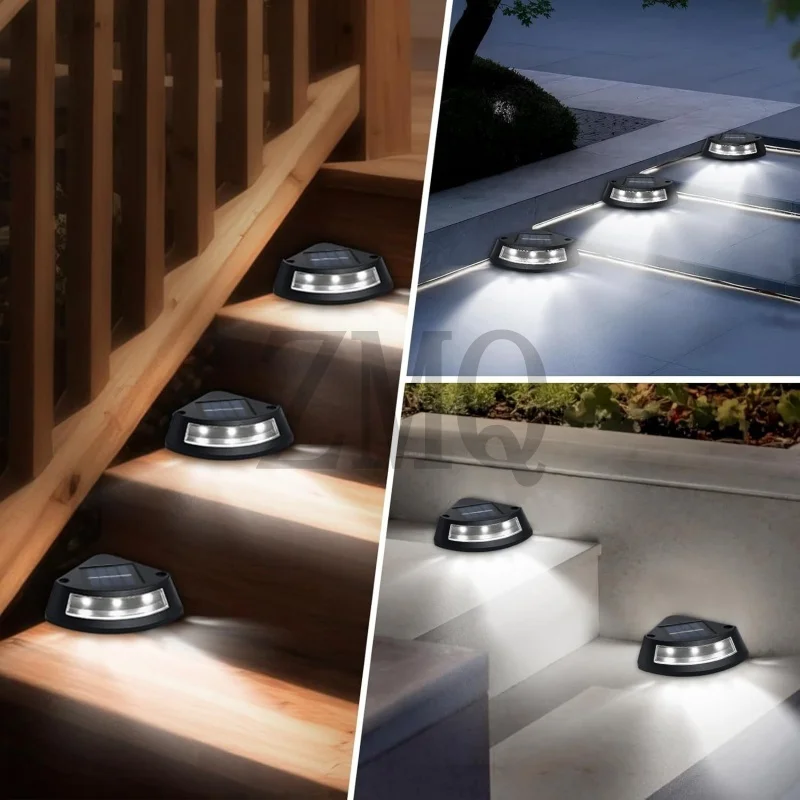 4PCS Solar Step Light Outdoor Garden Step Atmosphere Lamp Decoration Arrangement Home Rainproof Stair Foot Garden Light