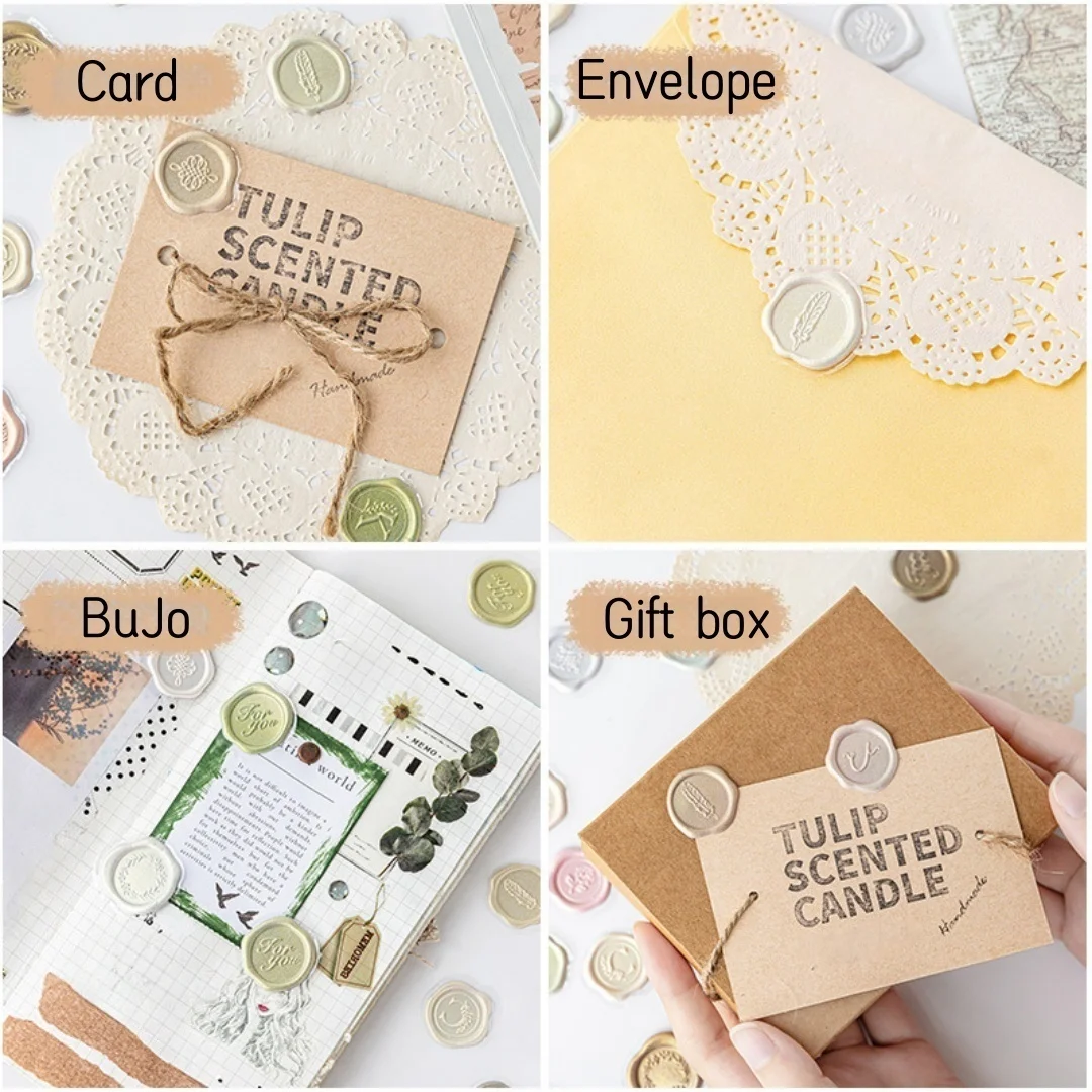 Ins-Style Transparent Imitation Wax Seal Stickers, Macaron-Colored 3D Embossed Resin Stickers, Journal Card Decoration Stickers, Envelope and Letter Paper Sealing Stickers, Girly DIY Material Stickers