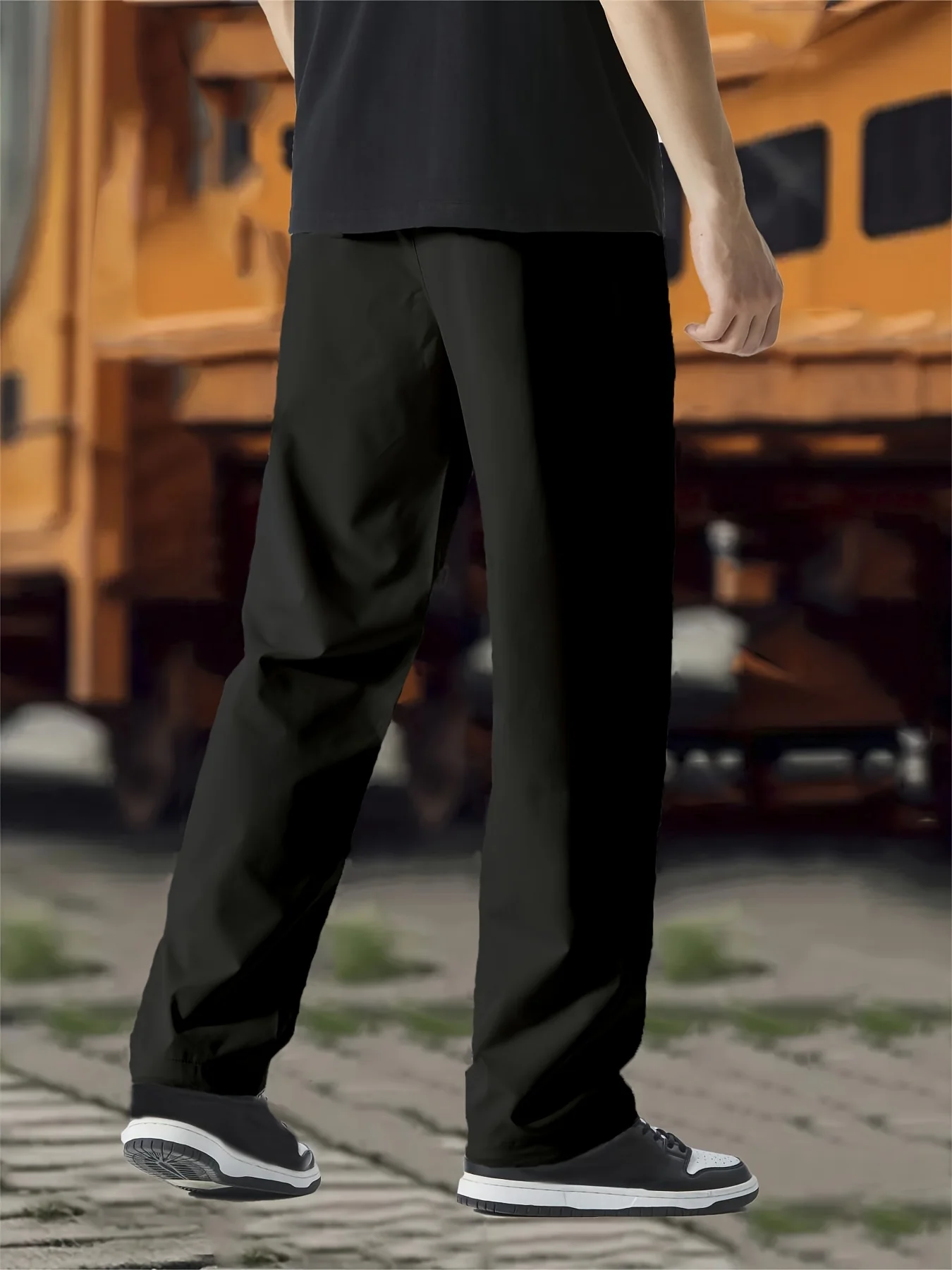 Men's Straight Casual Leg for Spring Summer Jogger Pants Man Gym Drawstring Thin Baggy Sweatpants Waisted Mens Wide Attack