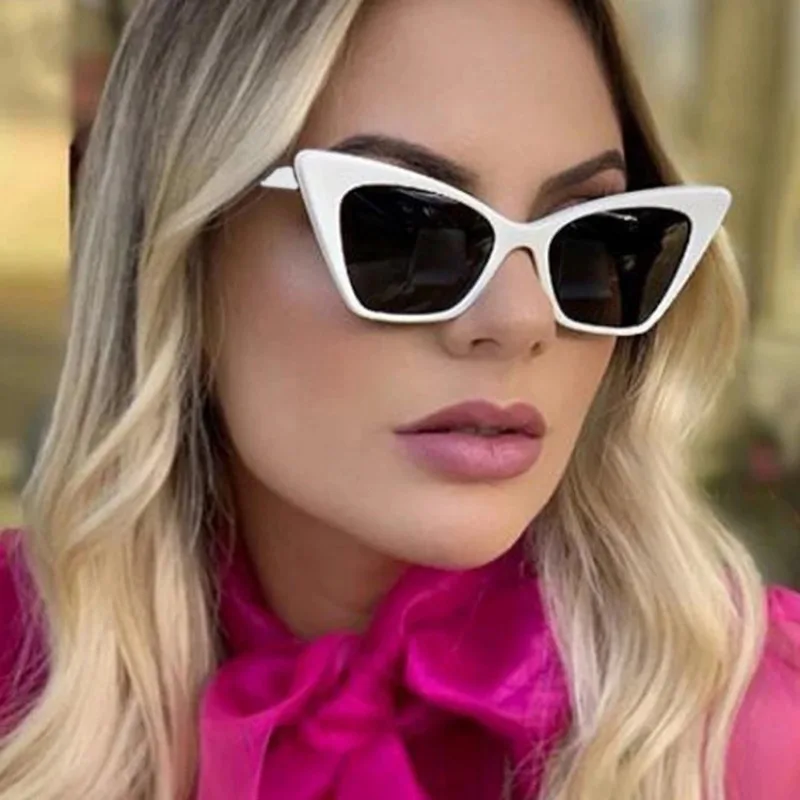 Klassische Vintage Sexy Cat Eye Sonnenbrille Frauen Marke Designer Retro Übergroßen Cateye Weibliche Sonnenbrille UV400