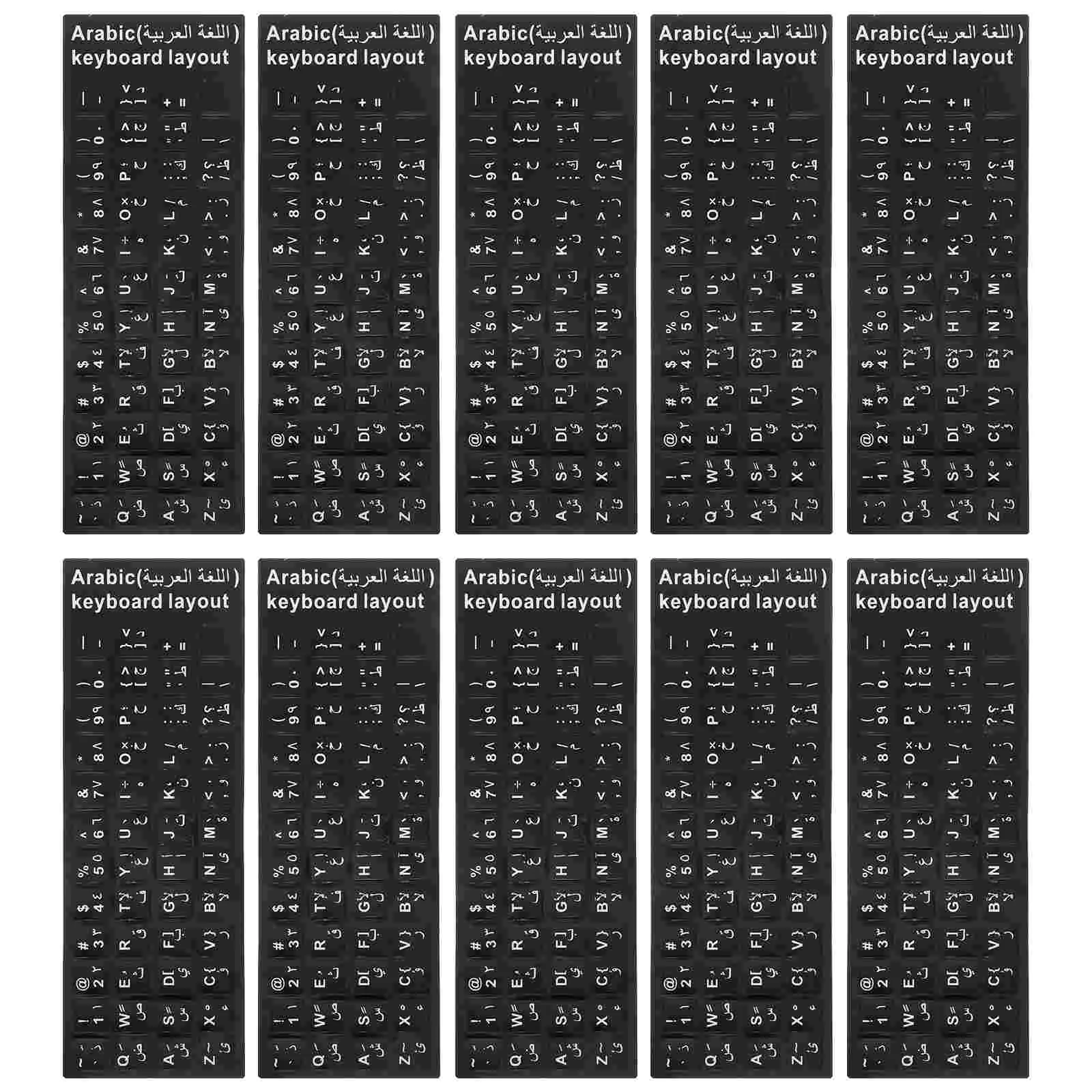 

10 Pcs Keyboard Stickers Computer Accessories Desktop Black Letter Pvc Labels Decals