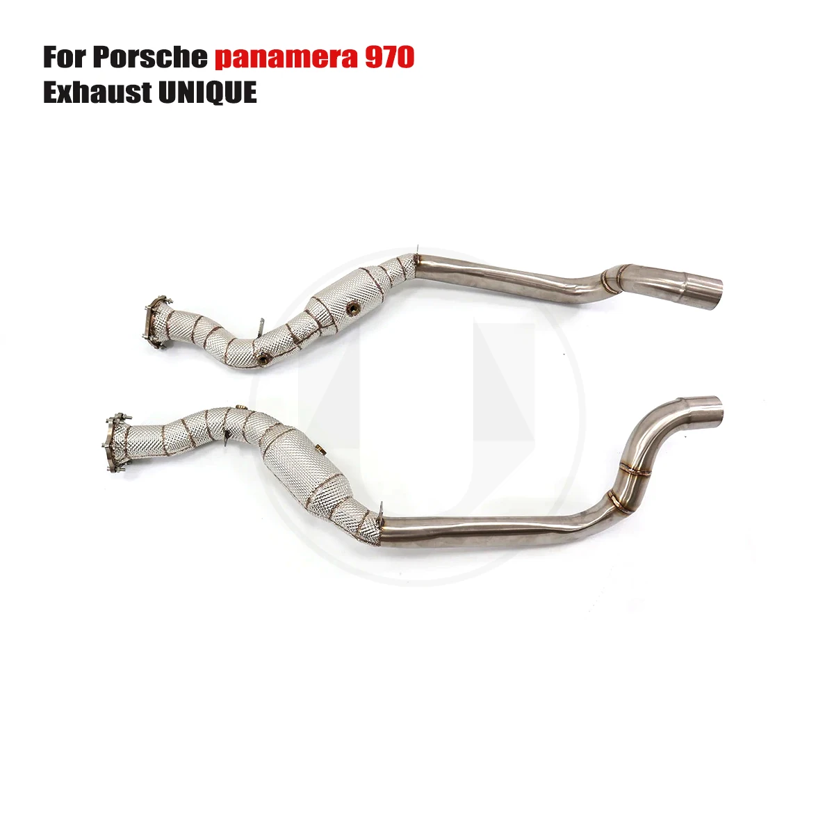 Unik untuk 2010-2016 Porsche panamera 970 3.0T 3.6L 4.8L 4.8T dengan downpipe isolator dengan cat/tanpa pipa knalpot kucing