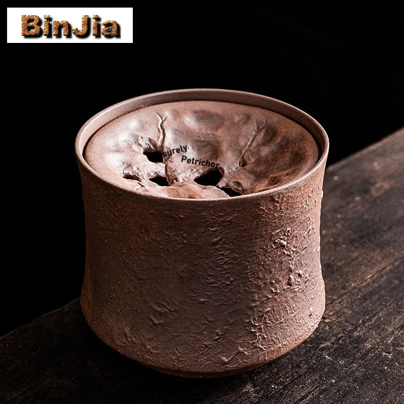 400ml Unglazed Coarse Pottery Jianshui Tea Cup Wash Tea Residue Bucket Tea Garbage Can Chaxi Tea Items Accessories Ornaments