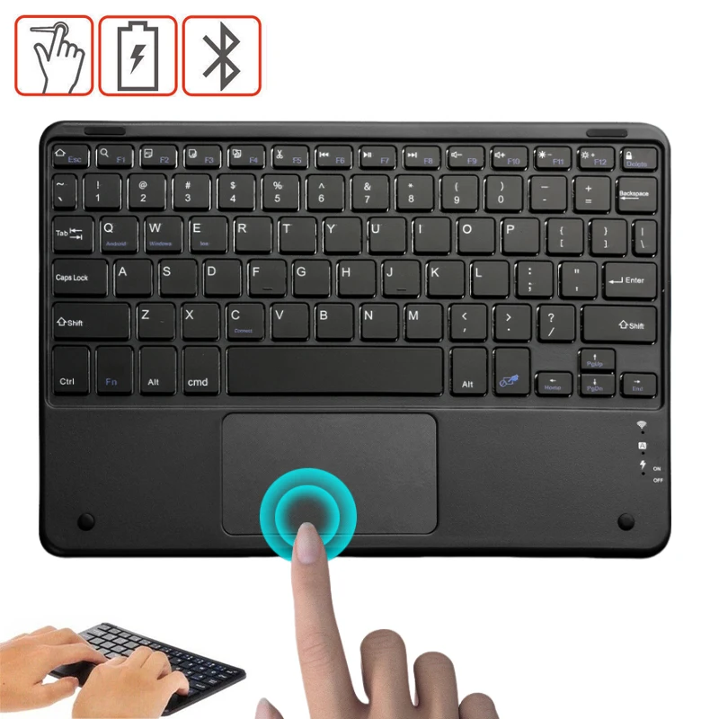 Wireless Keyboard With Touchpad Bluetooth-compatible Keyboard For iOS Android Windows for iPad Keyoboard For Xiaomi Samsung