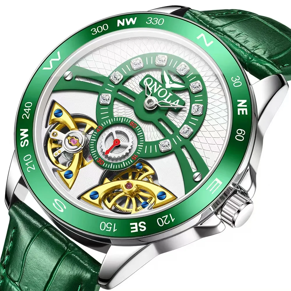 ONOLA Automatic Watch for Man 3867 New Design High Quality Business Leather Original Waterproof Mechanical Watches Men Watch