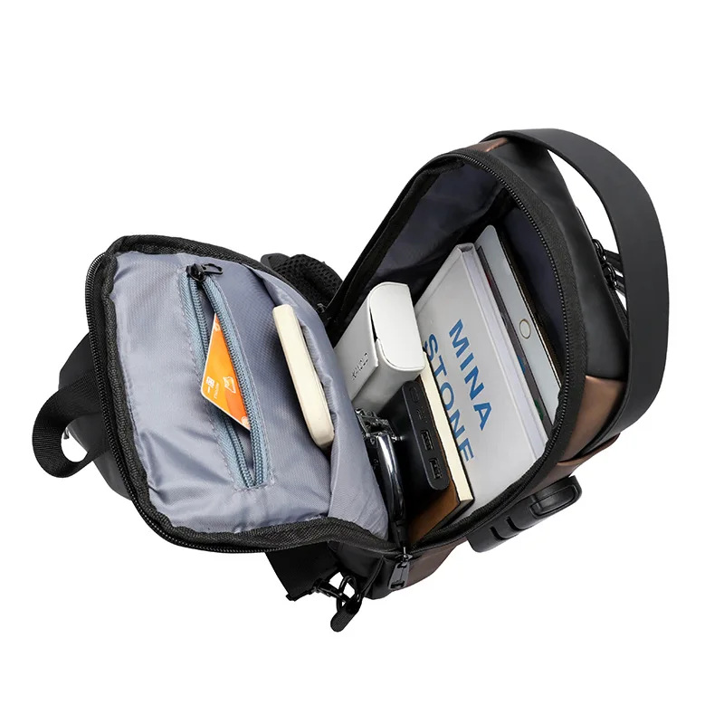 Bolso de hombro multifunción antirrobo USB para hombre, bandolera cruzada de viaje, bolsas de pecho, paquete de mensajero