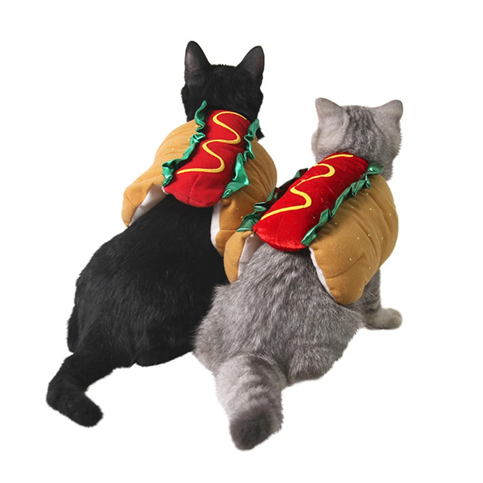 NONOR Pet Costume Hot Dog a forma di bassotto salsiccia vestiti regolabili divertente scaldino per cucciolo di cane gatto forniture