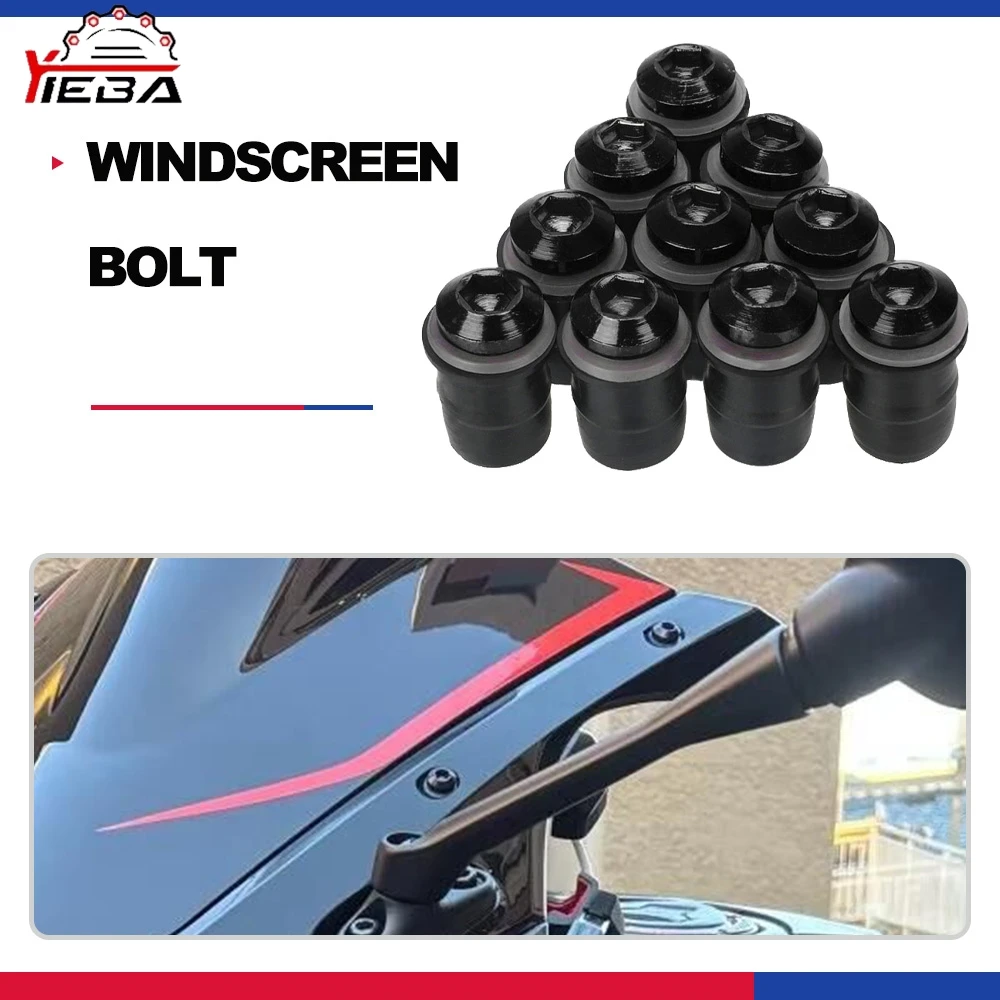 Universal 10PCS M5 5mm FOR Kymco Xciting 250 300 400 500 ALL Years Motorcycle Aluminum Windscreen Windshield Bolts Screw Kits
