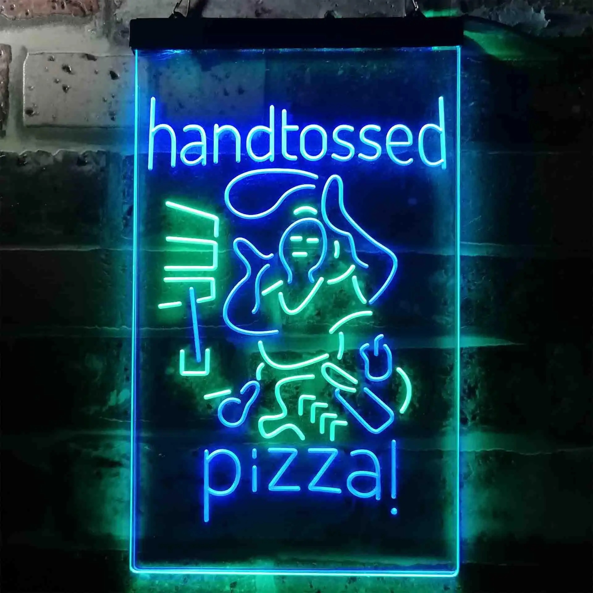 Hand Tossed Pizza Dual Color Led Neon Sign st6-i3636