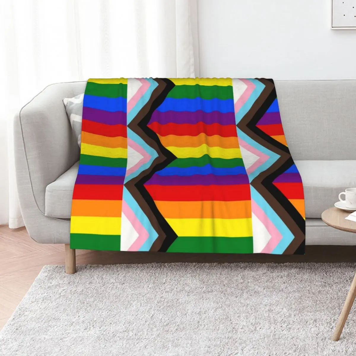Progress Pride Flag Throw Blanket warm winter bed plaid manga Hairys Shaggy Giant Sofa Blankets