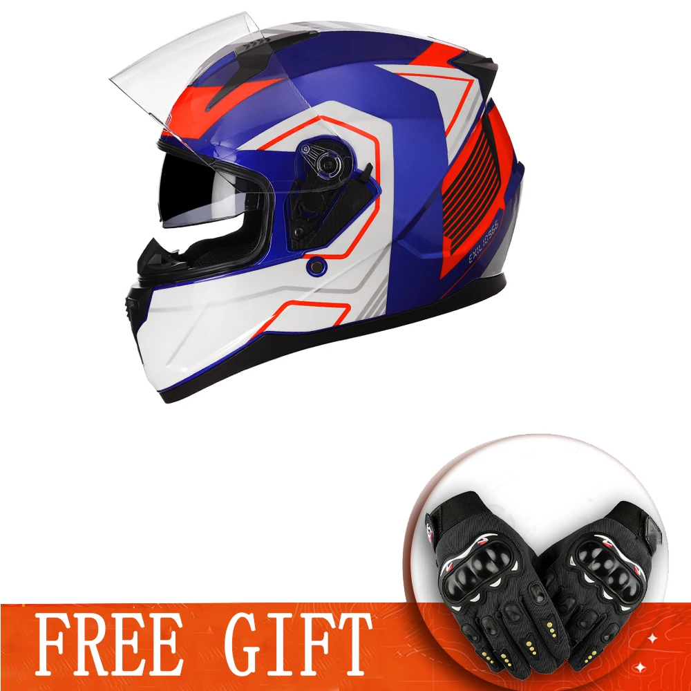 

Professional Racing Full Face Motorcycle Helmet Safety Casque Motocross Casco Moto Dot Double Lens Capacetes Para Moto Man Women