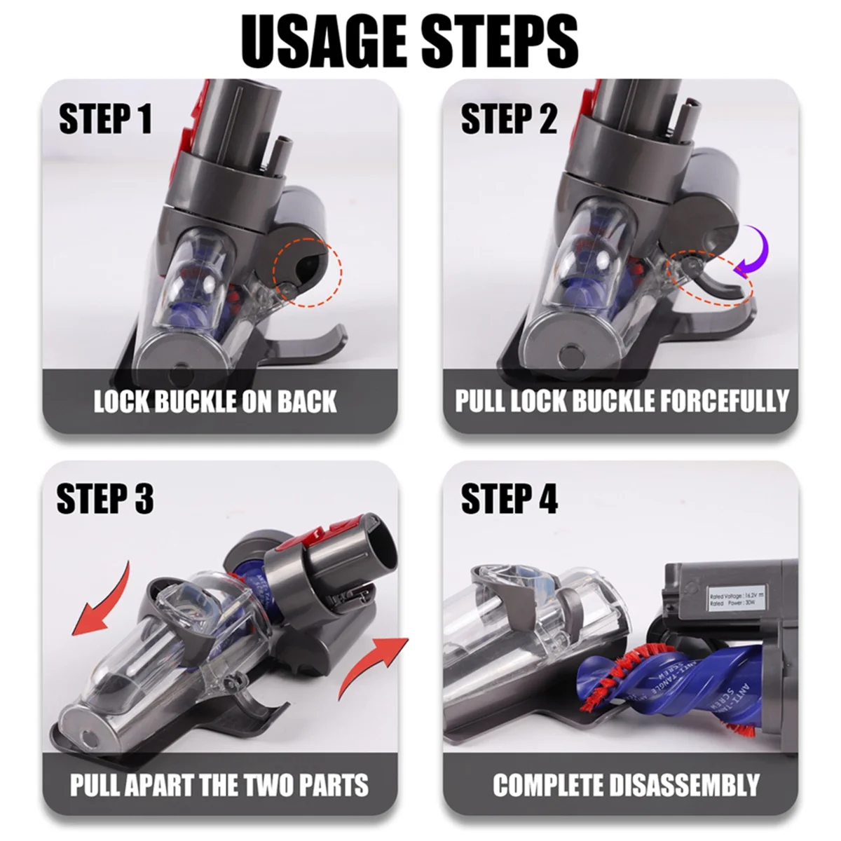 Популярная противозапутывающая мини-моторизованная насадка для пылесосов Dyson V7 V8 V10 V11 V15, щетка для клещей для диванов, кроватей, автомобильных сидений