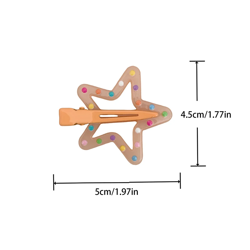 1PC Colorful Star BB Hair Clips Girls Y2K Cute Star Barrettes Women Simple Metal Snap Clip Headdress Hair Jewelry Accessories image 6