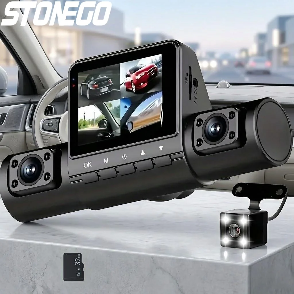 

Видеорегистратор 1080P Full HD с широким углом обзора, ночным видением, циклической записью и IPS-экраном