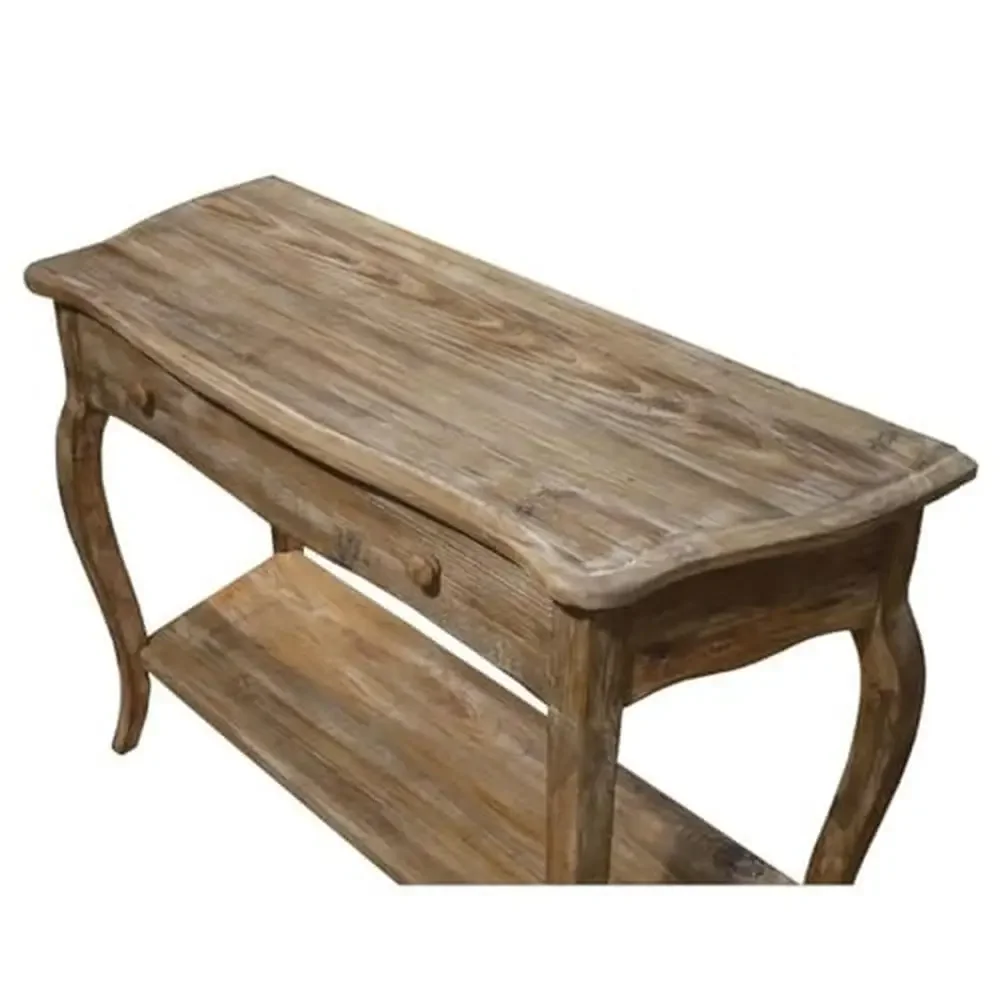 Mesa consola de madera de acacia Natural, 48 ", borde vivo, patas sólidas, calidad artesanal, diseño único, elegancia rústica