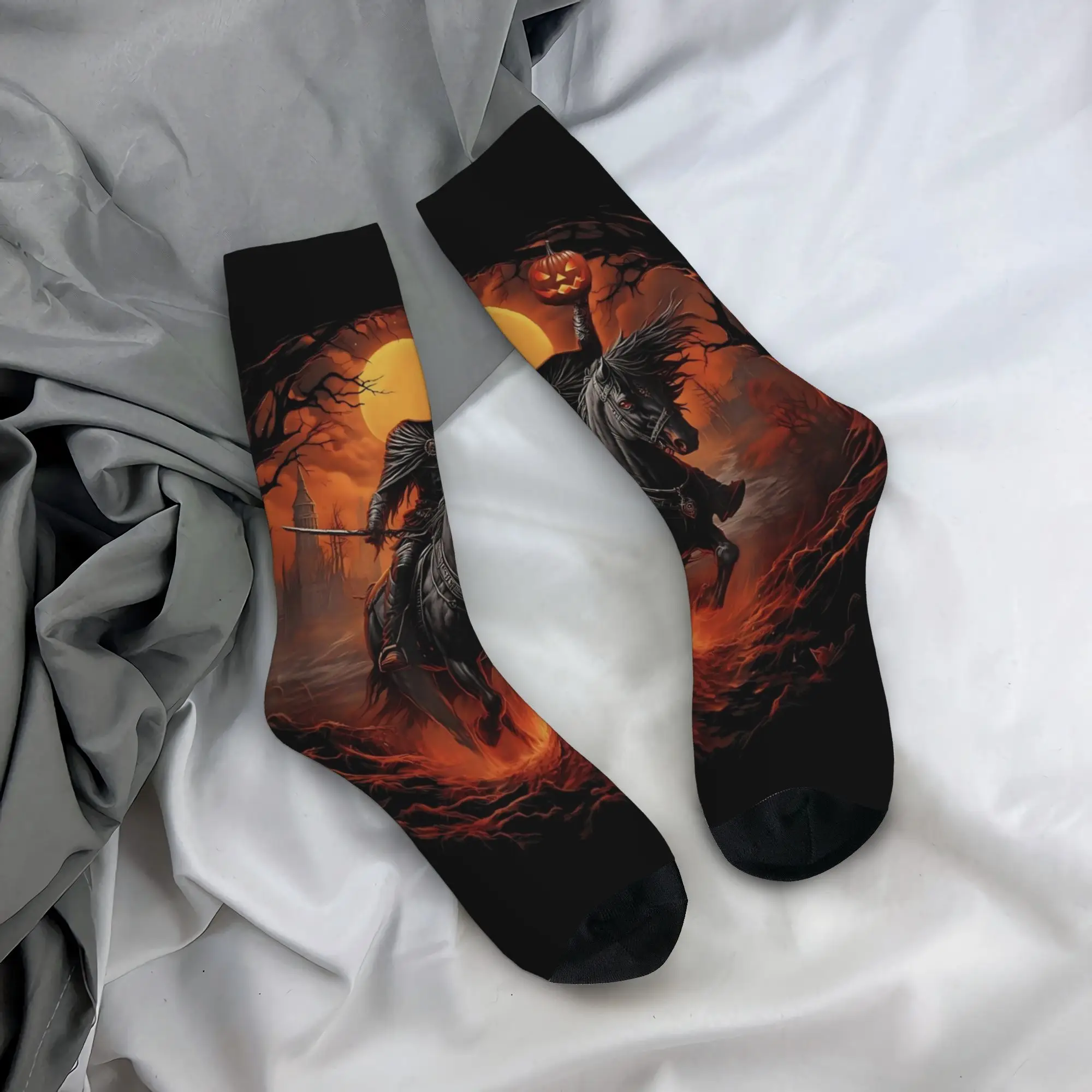 Happy Funny  Men Women Socks Headless Horseman  Merchandise Warm  Skateboard Socks All Seasons