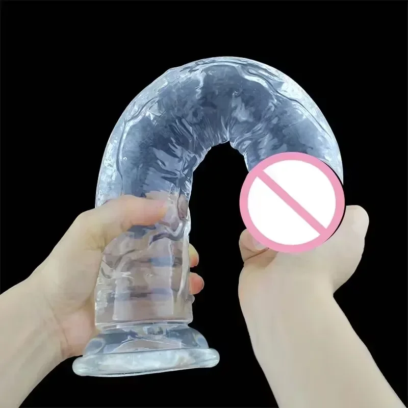 Cheap Women Erotic Anal 5 Colors Big Transparent Dildo Suction Cup Jelly Dick Sex Toys Soft Clitori Vaginal Masturbators Penis - Image 5