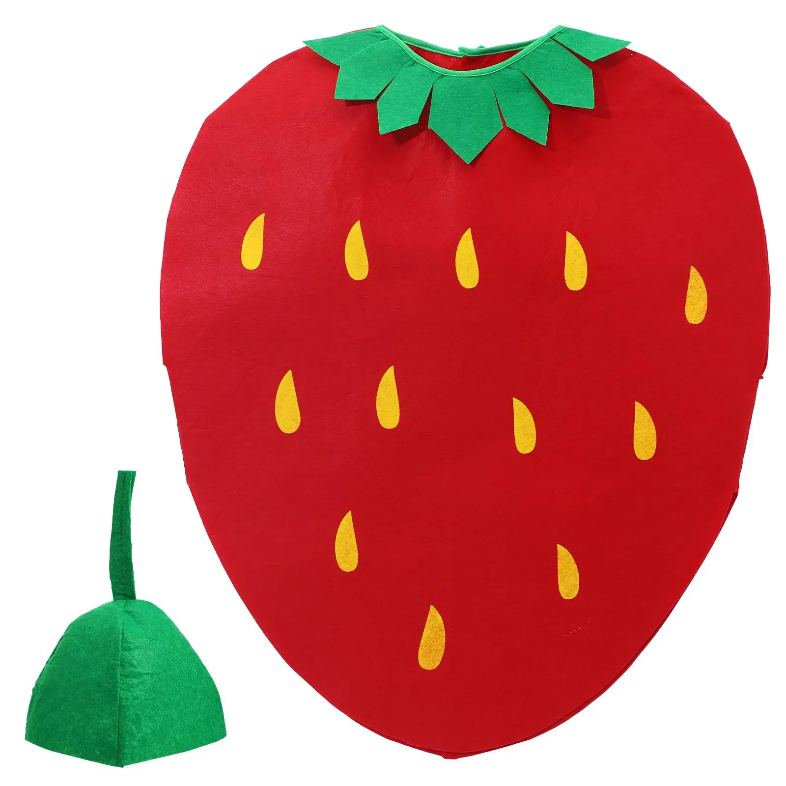 

Kids Strawberry Costume Fruit Clothing Loose Fit Comfortable Wear Halloween Stage Performance Prop Decor Kids