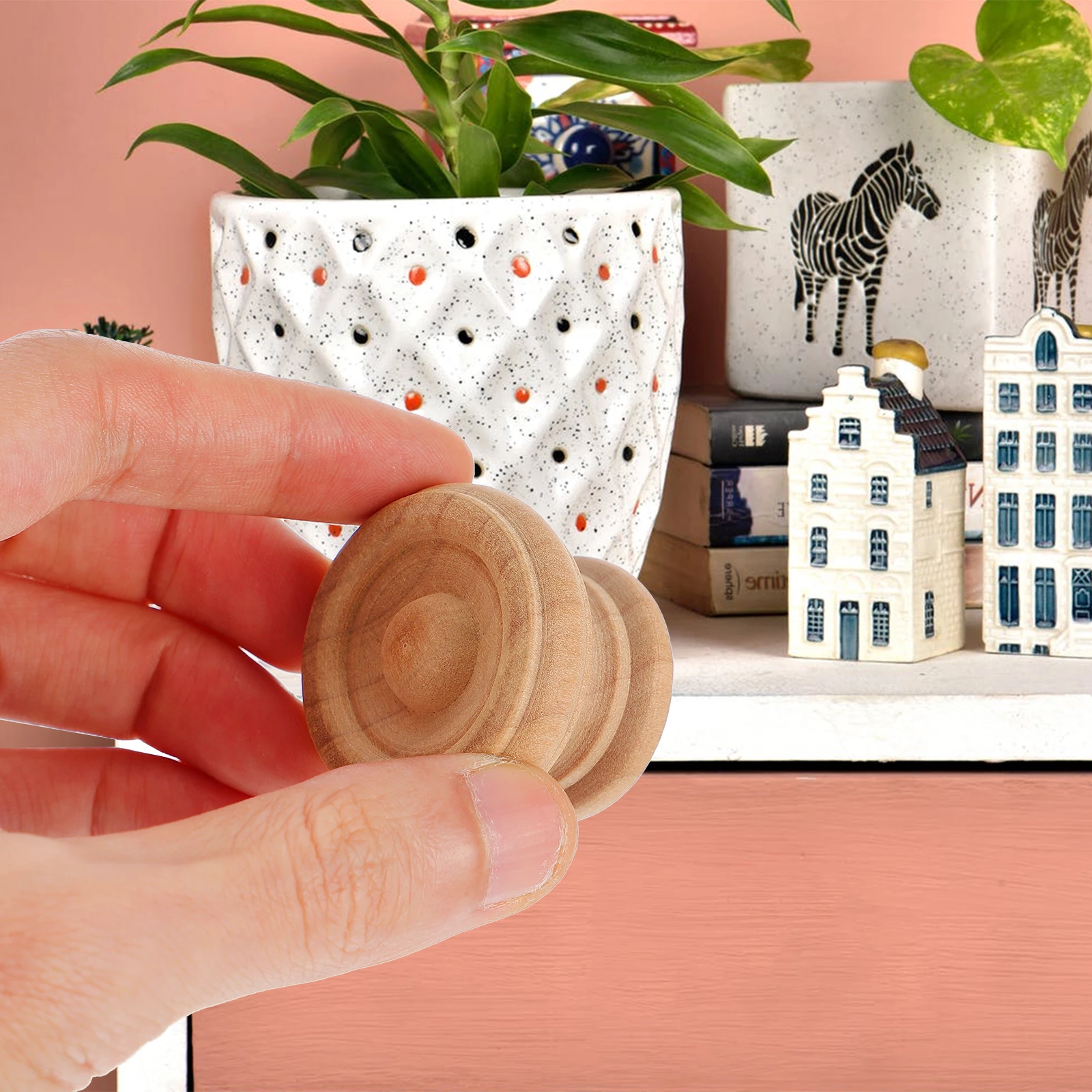 

10 Pcs Wooden Drawer Pull H les Round Furniture Knobs Cabinet Door Hardware Home Decoration Durable Wooden H