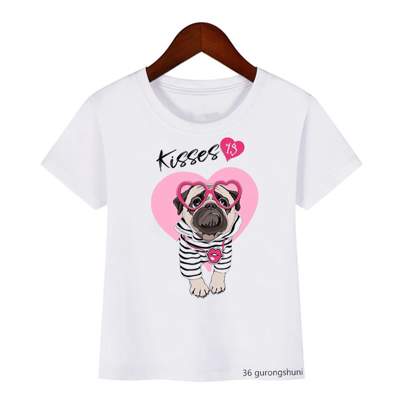 t-shirt for boys/girls Love To Dance - Adorable Pug Puppy Cartoon Print Kids tshirt Fashion Harajuku Boys Girl Universal Clothes