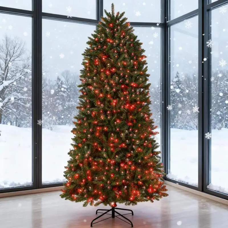 

9ft Prelit Xmas Tree with Lights and Ornaments for Festive Holiday Decor