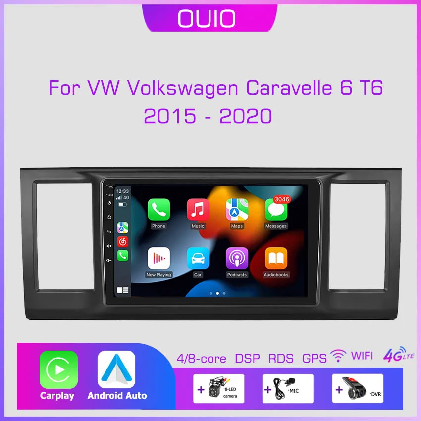 

Android 13 Radio For VW Volkswagen Caravelle 6 T6 2015 - 2020 Car stereo Multimedia Player Carplay Auto GPS navigation 2DIN