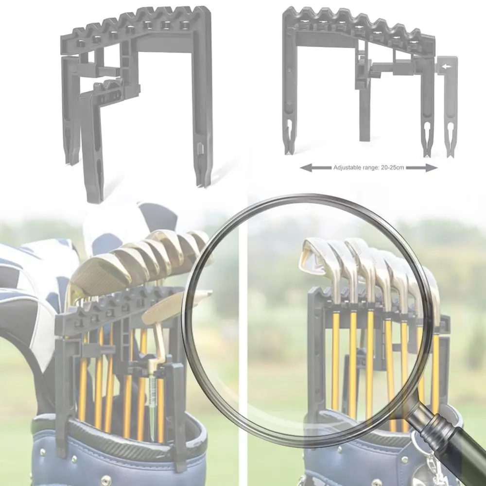 

Органайзер для клюшек для гольфа, вмещает 9 клюшек, регулируемая ширина, подставка для клюшек, кронштейн для демонстрации клюшек, защита от вибрации, аксессуары для гольфа