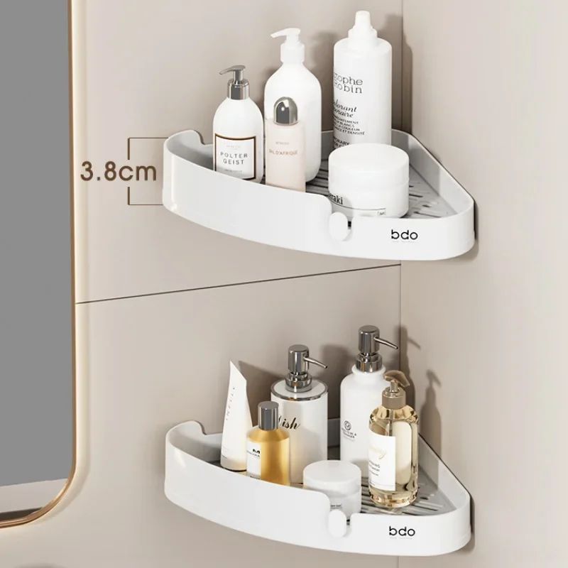 Bathroom Storage Rack No Drill Wall Mount Corner Shelf Shower Holder For WC Shampoo Organizer Kitchen Shelf  Shower Storage Rack