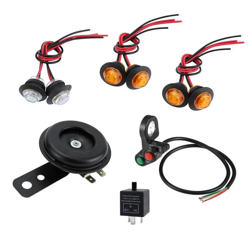 Image of WF-Universal Motorrad-Blinker-LED-Kit mit Hupe, Blinker, Scheinwerfer, Hupe, 3-Pin-Relais für ATV UTV