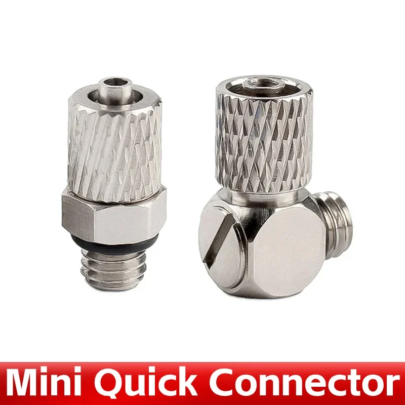 

10Pcs Mini Micro Pneumatic Pipe Fitting Hose 3mm 4mm 5mm 6mm Male Thread M3 M4 M5 M6 Copper Straight/Elbow Type Quick Connector