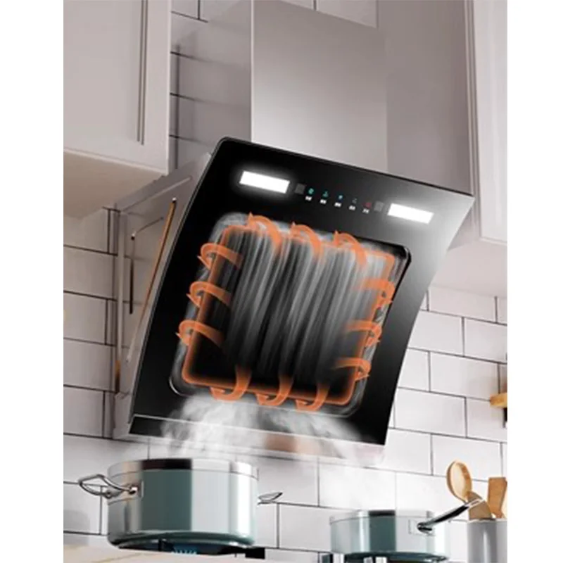 Household Stainless Steel Kitchen Hood Large Suction Double Motor Side Suction Household Electric Kitchen Range Hood