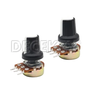 5 sets WH148 1k 10k 20k 50k 100k 500k OHM 15mm 3 conical pins conical rotary potentiometer resistor for arduino with white cap2 ag2 10 Main Sales Potentiometer 10K - №8