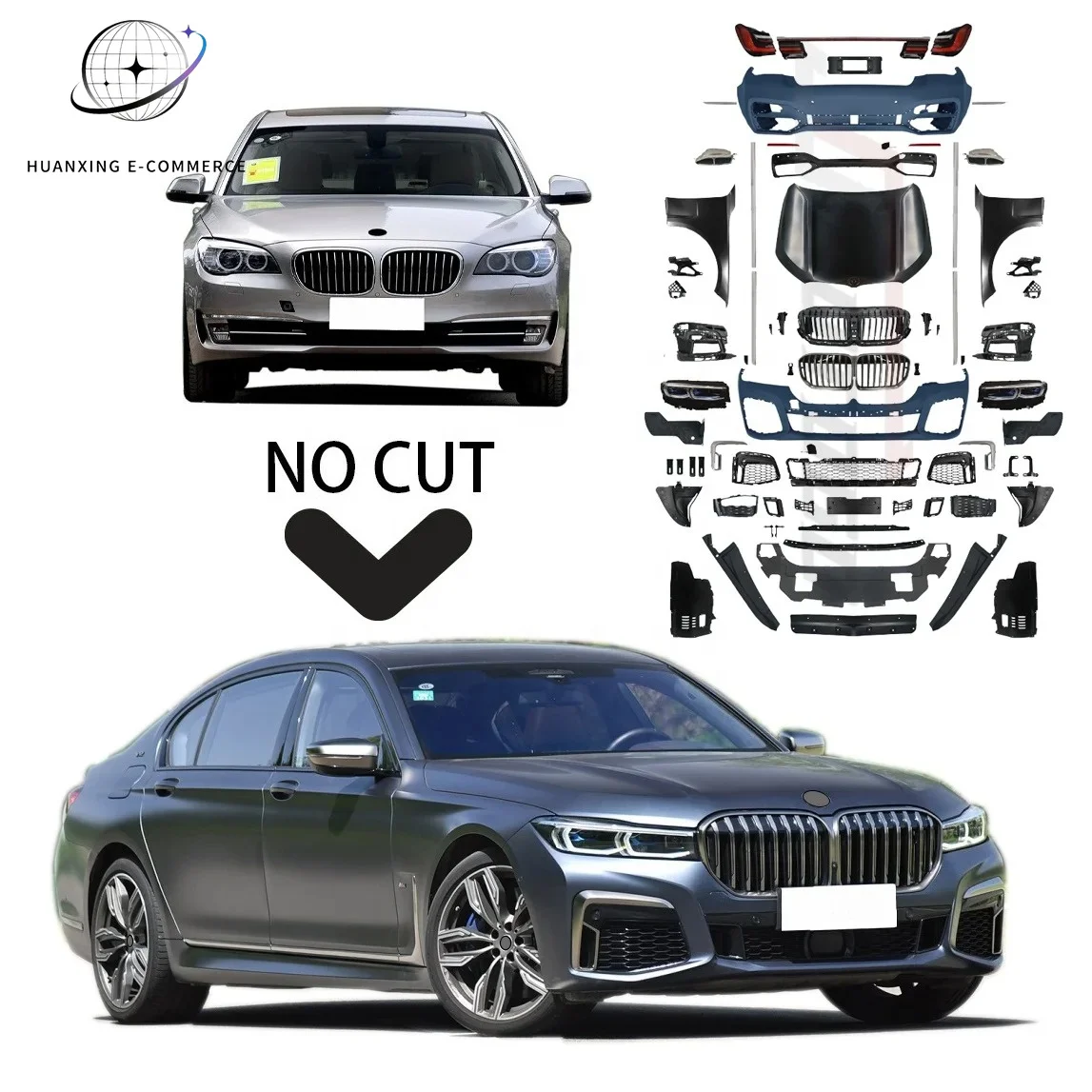 Factory Direct SaleFacelift Refit Body Kit for BMW 7 F02 2006 2007 2008 2009 2010 2011 2012 2013 2014 2015 2016 Upgrade to 2019