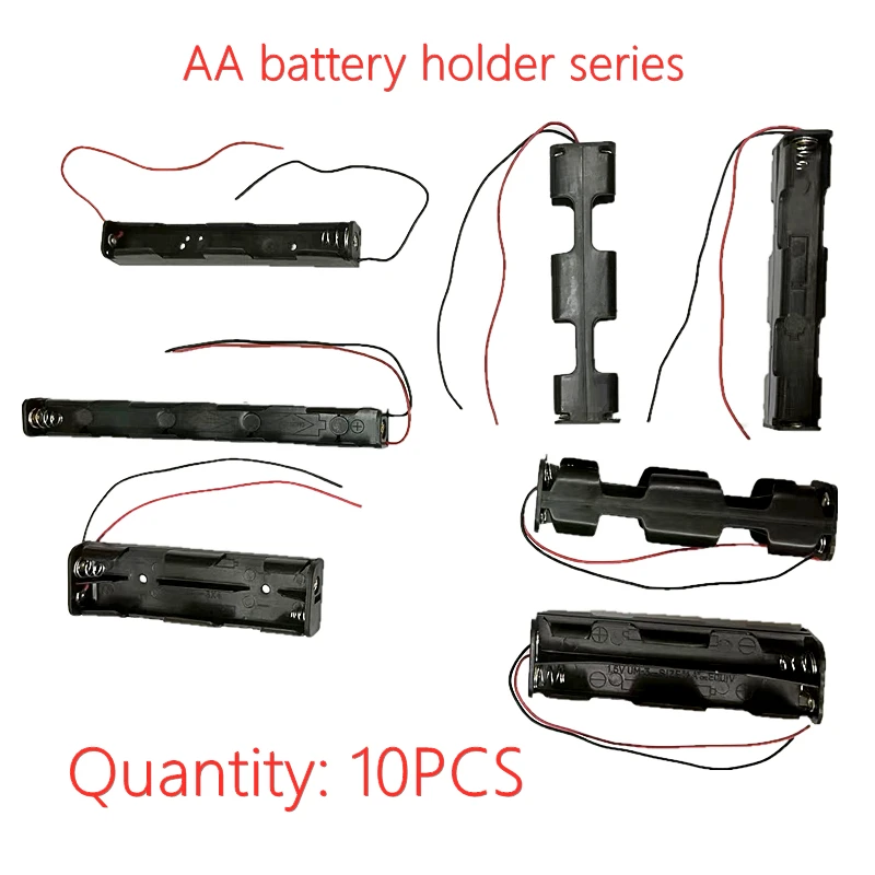 10PCS 2 3 4 8  Slots AA Battery Case Box AA LR6 HR6 Battery Holder Storage Case With Lead Wire Bateria Protection Container