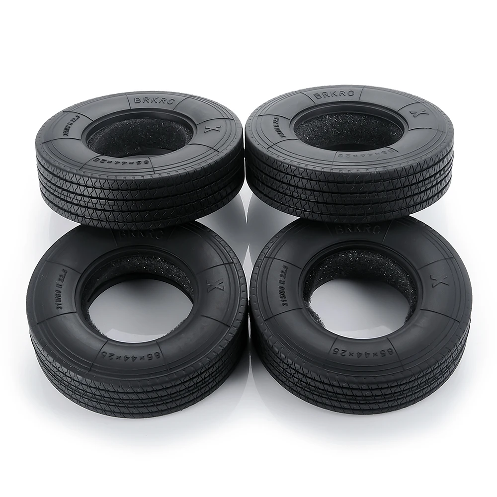 AXSPEED 2/4Pcs 22mm 25mm Front Rear Rubber Tyres Wheel Tires for Tamiya 1/14 RC Trailer Tractor Truck Car Upgrade Parts