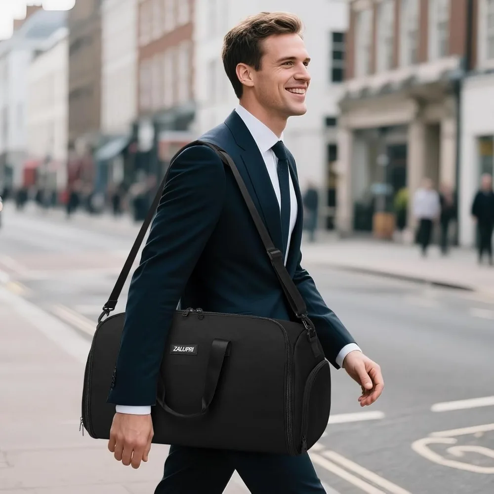 حقيبة دفل لملابس السفر - عطلة نهاية الأسبوع سعة 45 لترًا لرحلات يومين، خالية من التجاعيد، حجرة للأحذية #6