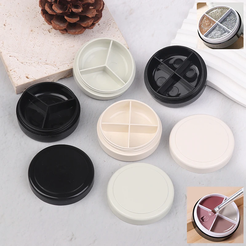 3/4 Grids Nail Patting Gel Empty Jar Glitter Polish Storage Case Manicure UV Glue Organizer Plastic Box