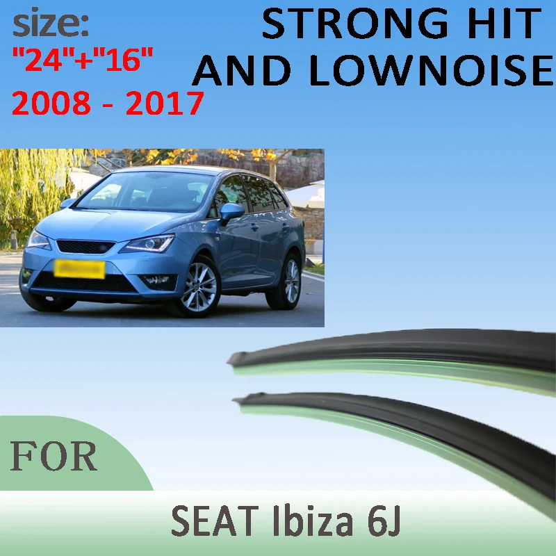 

Wiper Front Wiper Blades For SEAT Ibiza 6J 2008-2017 2009 2010 2011 2012 2013 2014 Windshield Windscreen Front Window 24"+16"