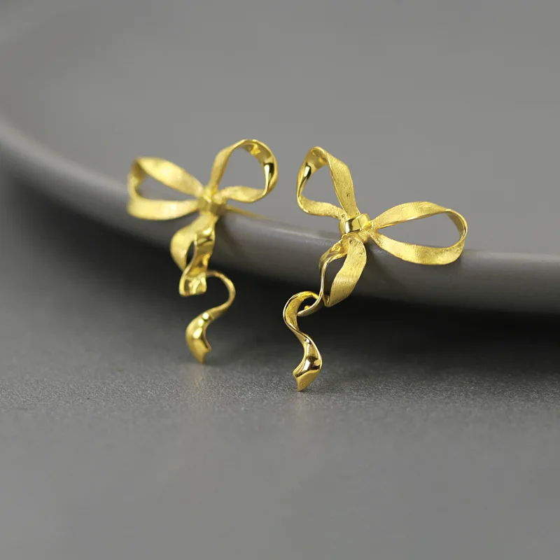 Amxiu Original Design, Romantic Delicate, Copper Alloy, Beautiful Romantic, Fresh Elegant, Bowknot Earrings, Light And Sweet,