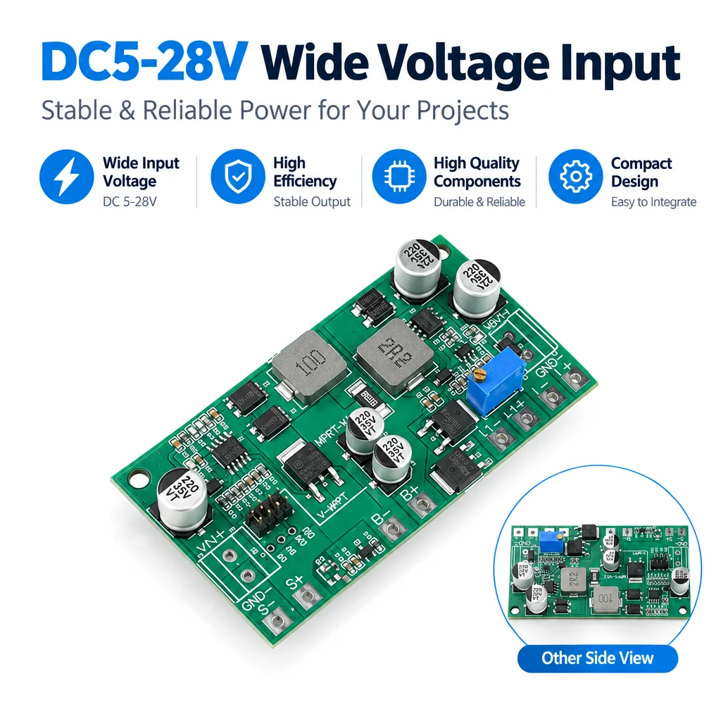 DC 5-28V MPPT Solar Charging Panel Control Board Regulator UPS UninterruptibleModule Suitable for 3.7V Ternary Lithium Battery ﻿