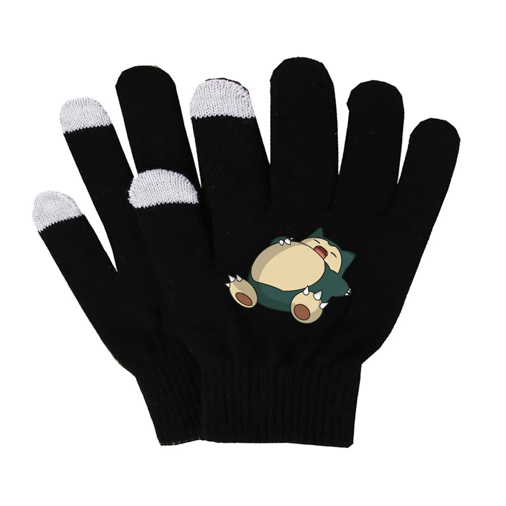 Rękawiczki z dzianiny Pokémon Cartoon Figure Peripheral Kawaii Lightning Mouse Warm Cycling Touch Screen Glove Zimowe akcesoria Prezenty