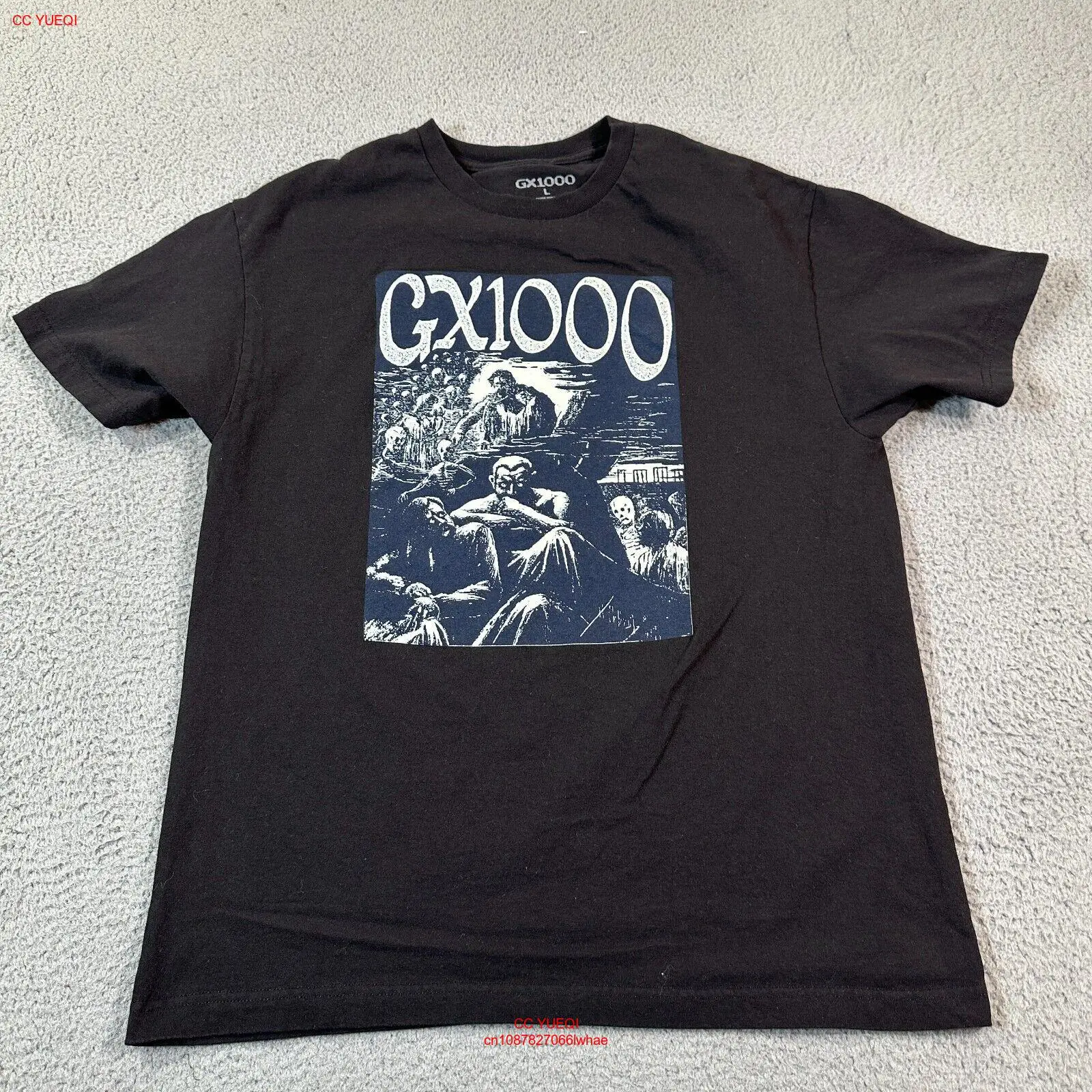 GX1000 Mens Size L Graphic Tee T Shirt Sunset Tee Black Design