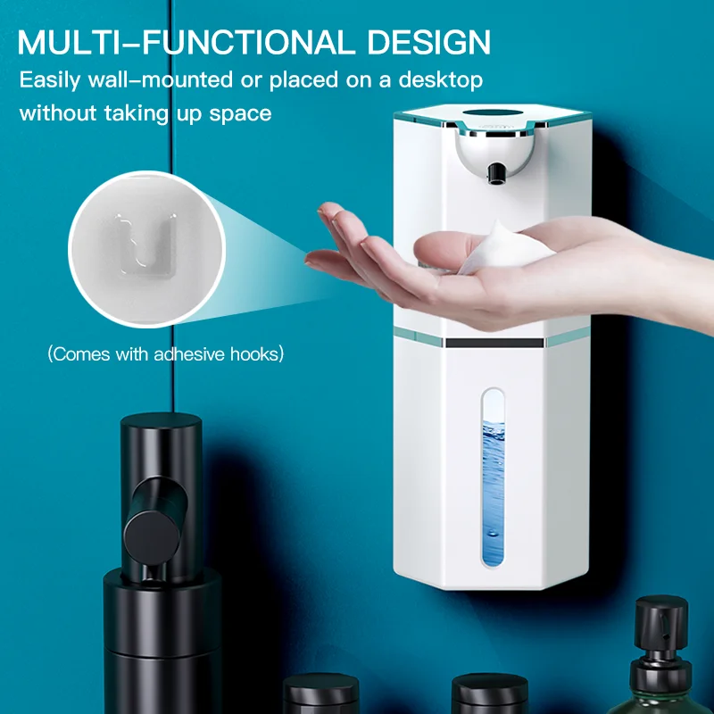 

360ML Automatic Soap Dispenser Touchless Type C USB Rechargeable Electric Soap Dispenser Waterproof Foam/Liquid Dispenser